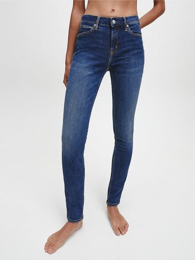 Calvin Klein Ruhák HU639828 | Calvin Klein Mid Rise Női Farmernadrág Kék